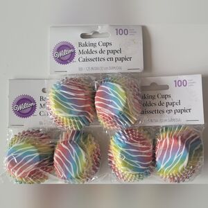 Wilton Mini Paper Cupcake Candy Liners Baking Cups 3 Pk 1.25" Rainbow Zebra